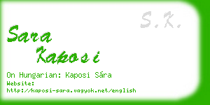 sara kaposi business card