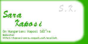 sara kaposi business card